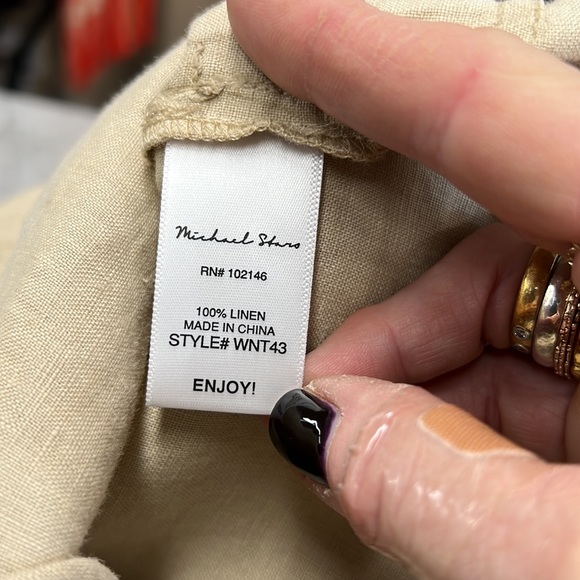 Michael Stars Delilah Linen Tank Dress in Natural NWOT Size M - Picture 10 of 12